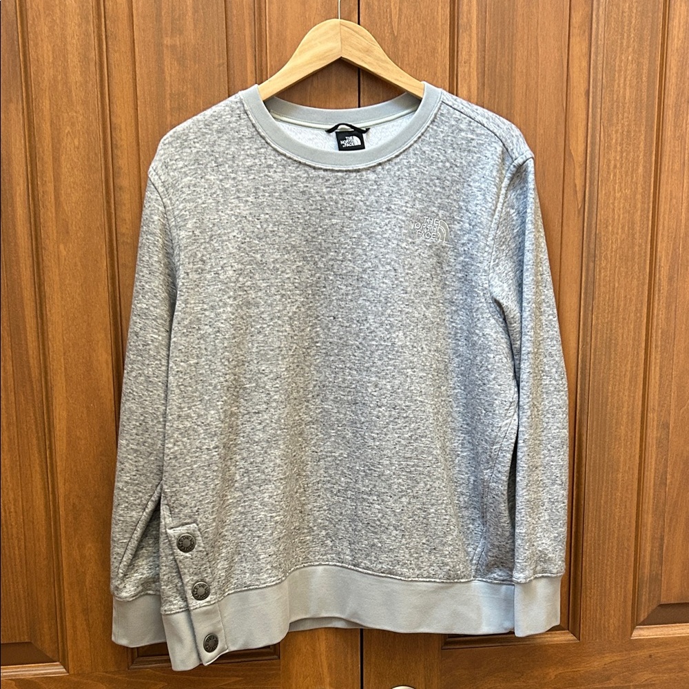 Womens North Face Gray Crew Neck Sweater